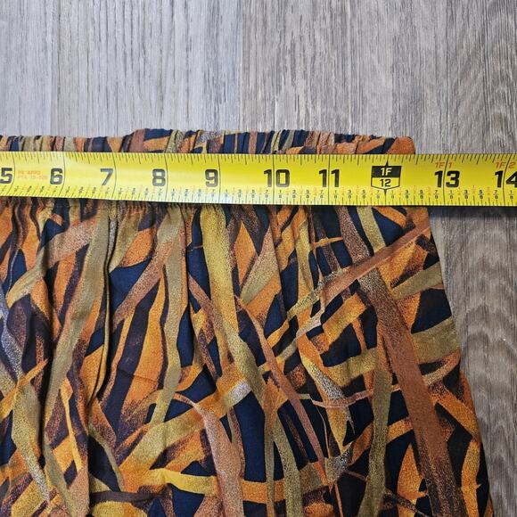 Vtg Dressbarn Geometric Tapered Pants Womens 6 Elastic Pull On Orange Artsy Boho - Picture 7 of 10